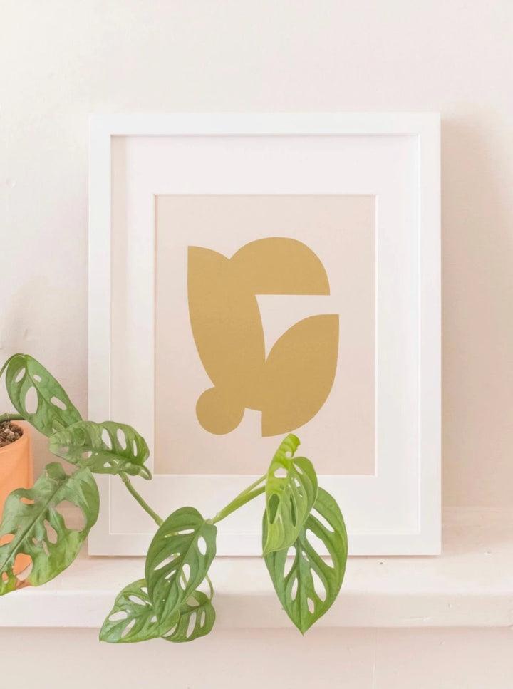 Silhouette No. 3 Art Print - Gold
