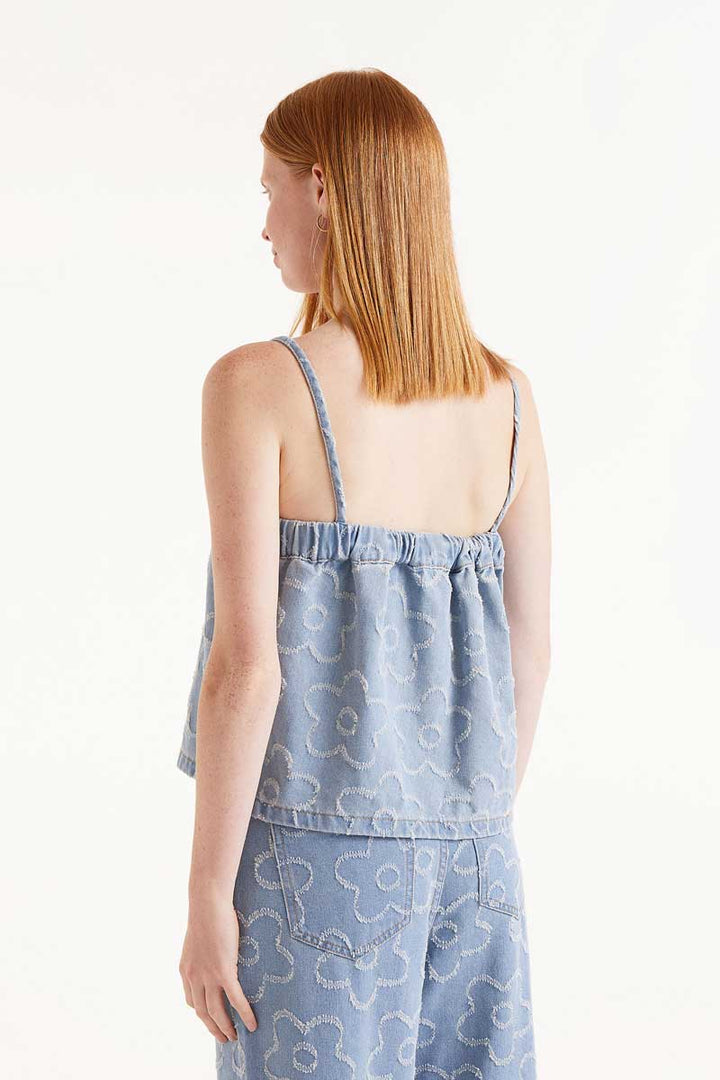 Denim Daisies Top