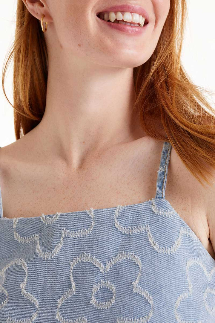 Denim Daisies Top