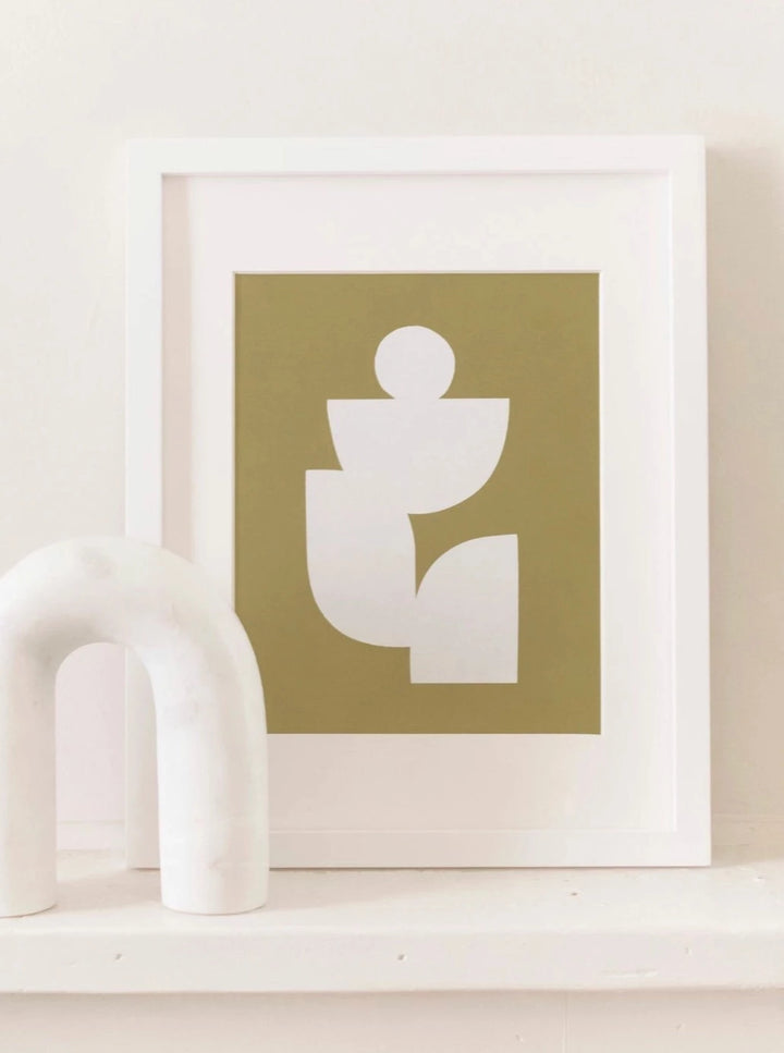 Silhouette No. 5 Art Print - Green