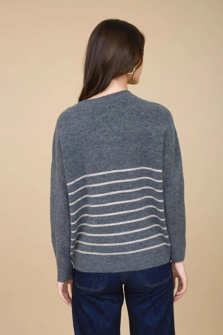 Essential Stripe Charcoal Sweater