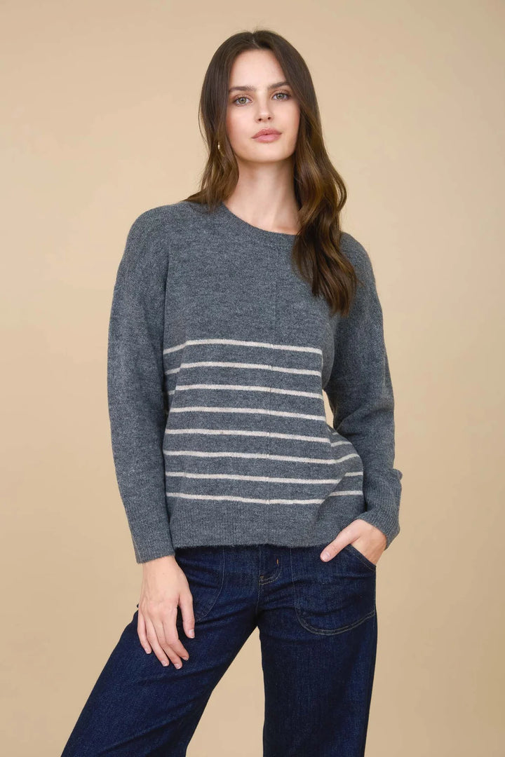 Essential Stripe Charcoal Sweater
