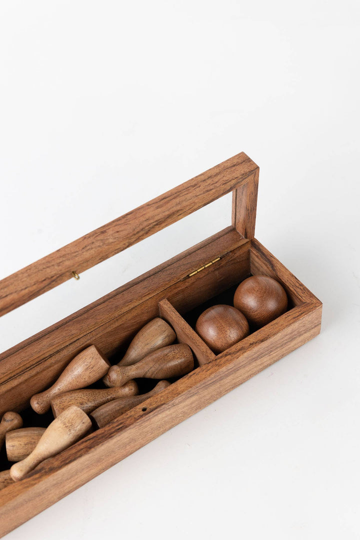 Wooden Tabletop Bowling Set