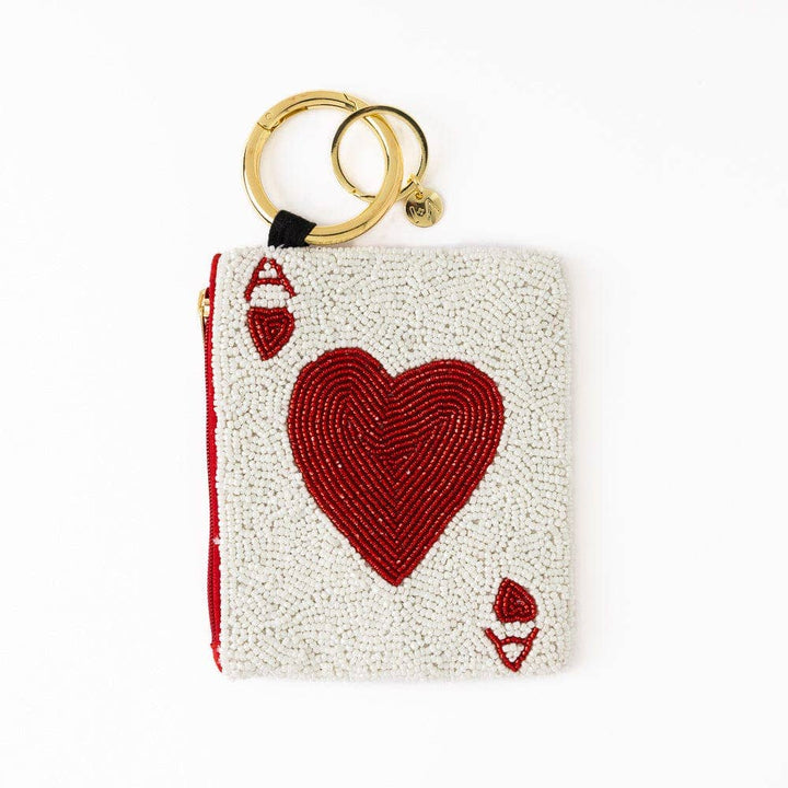 Ace Of Hearts Beaded Coin Purse