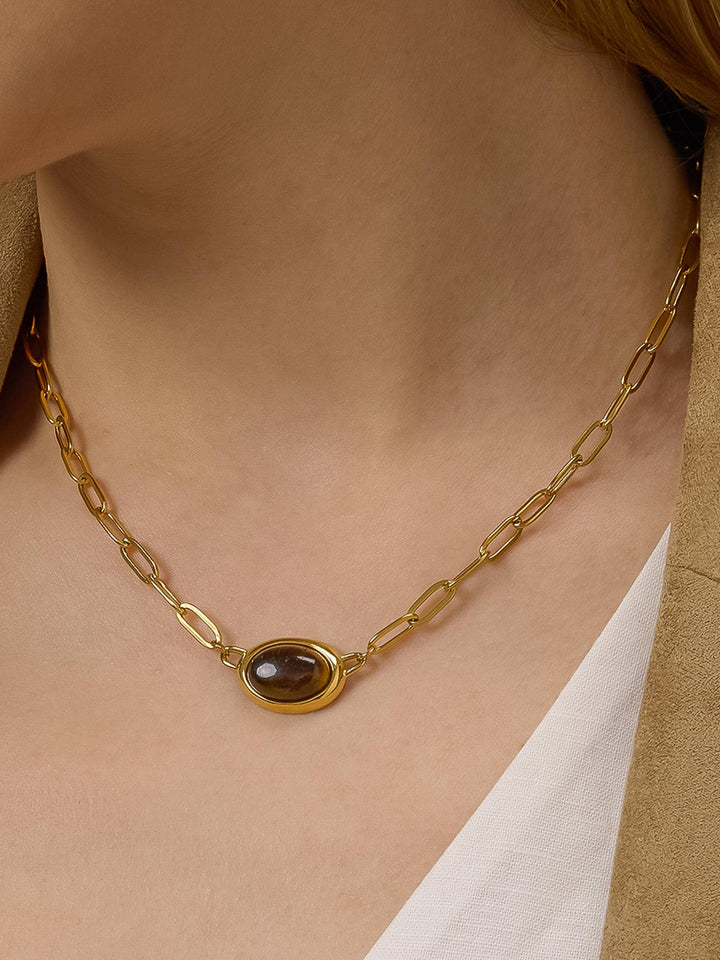 Shay Oval Stone Necklace