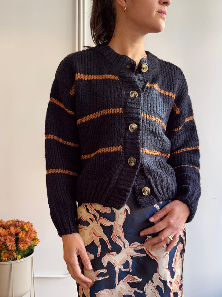 Mocha Stripe Cardigan