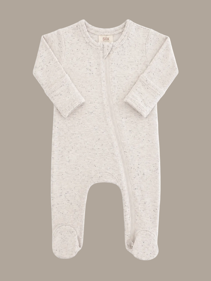 Dove Speckle Zip Footie