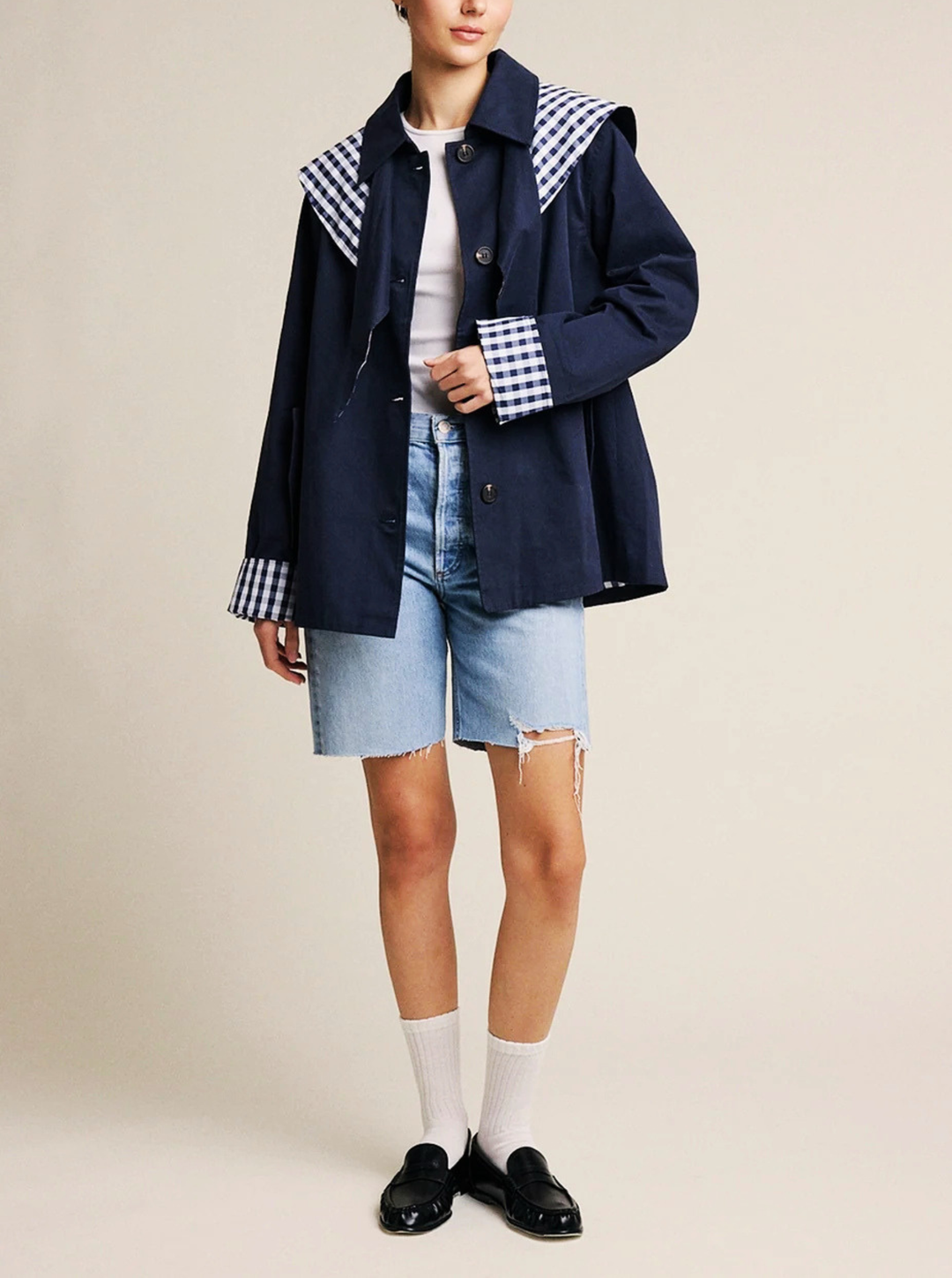 Gingham Trench Jacket