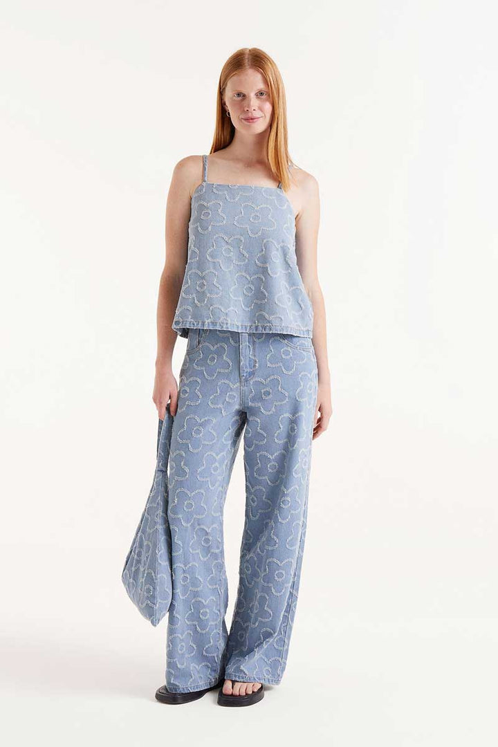 Denim Daisies Top