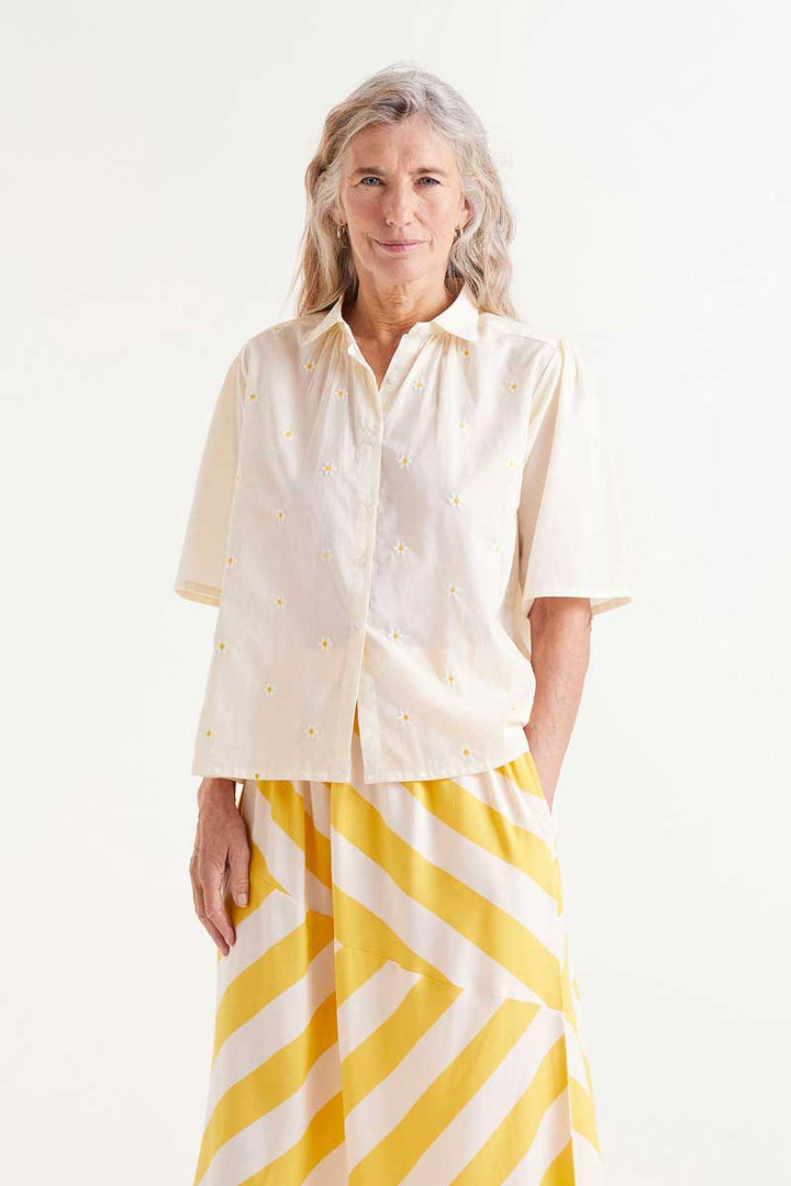 Embroidered Daisy Blouse