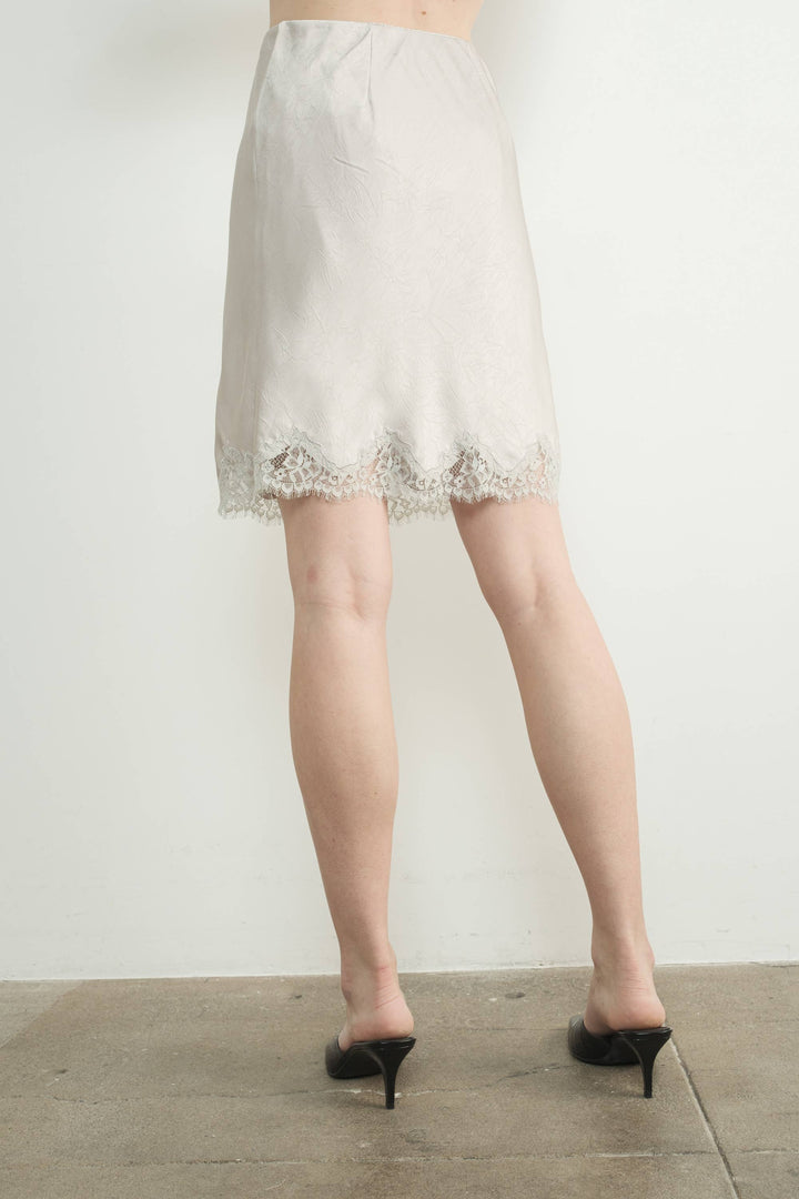 Lace Trimmed Slip Skirt