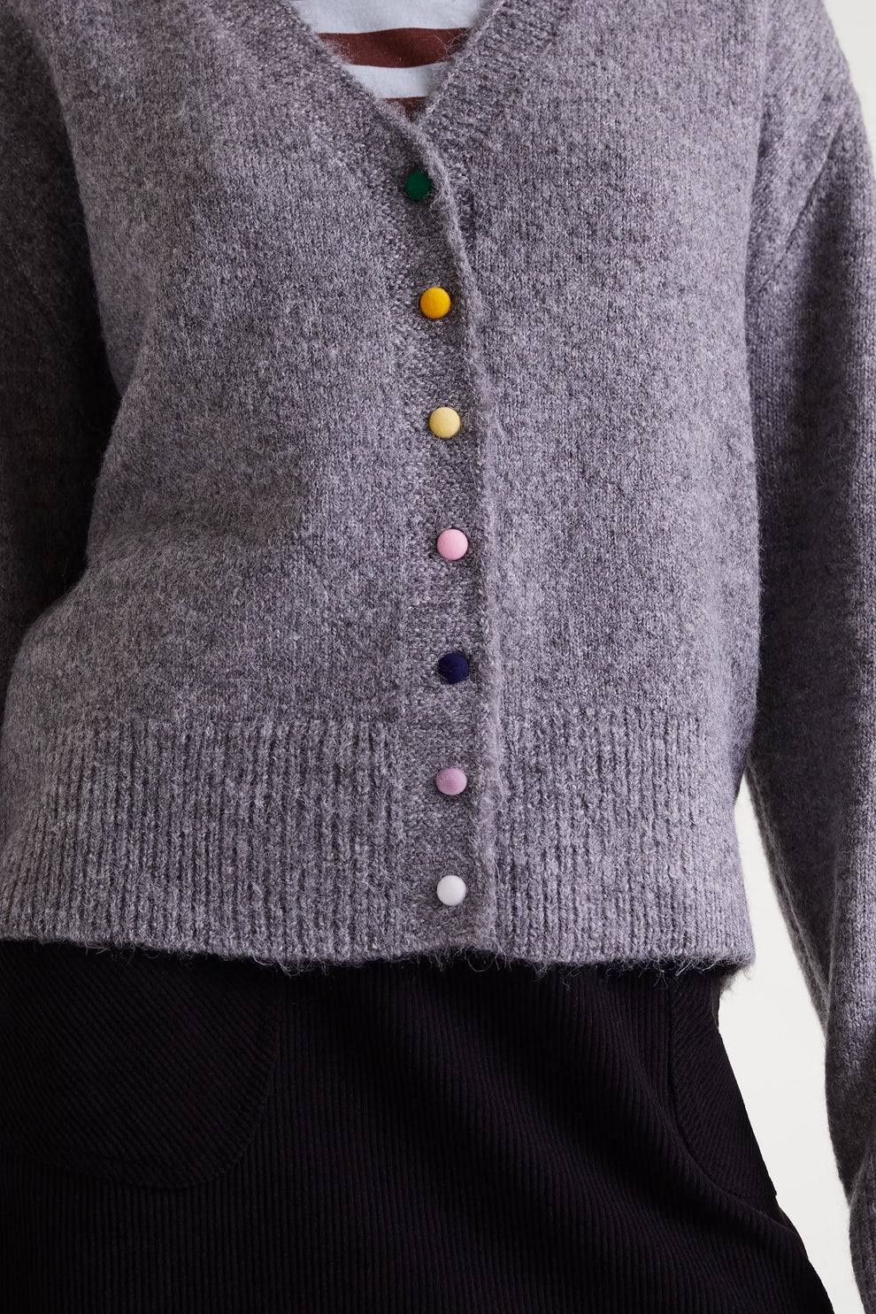 Color Button Cardigan