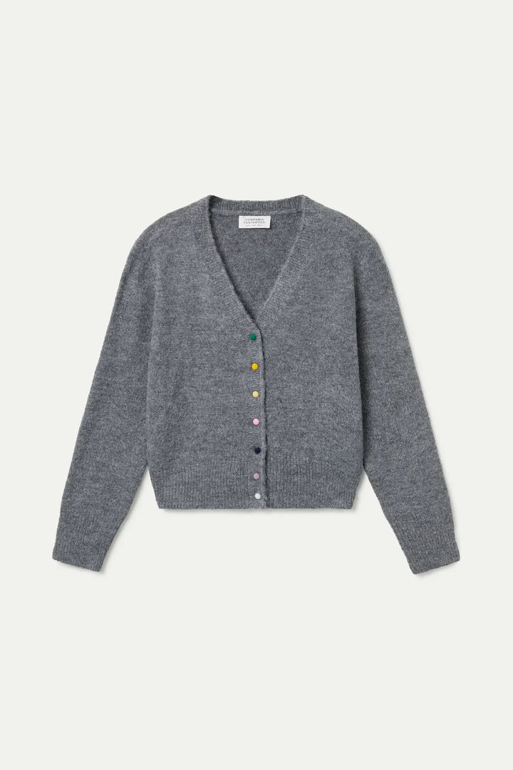 Color Button Cardigan