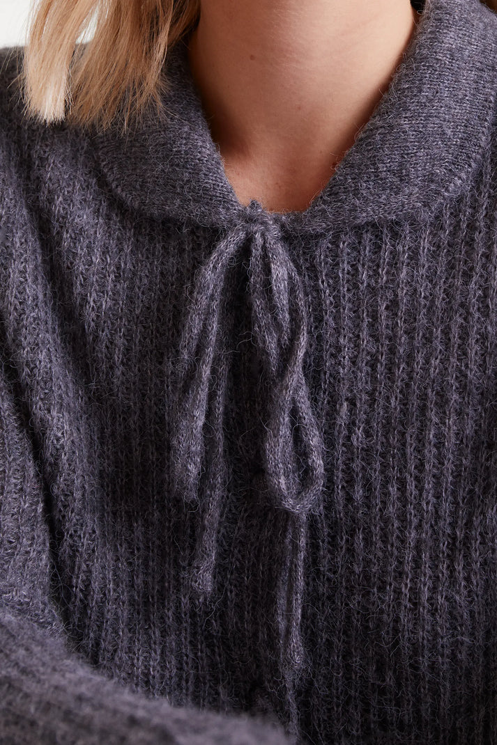 Gris Bow Cardigan