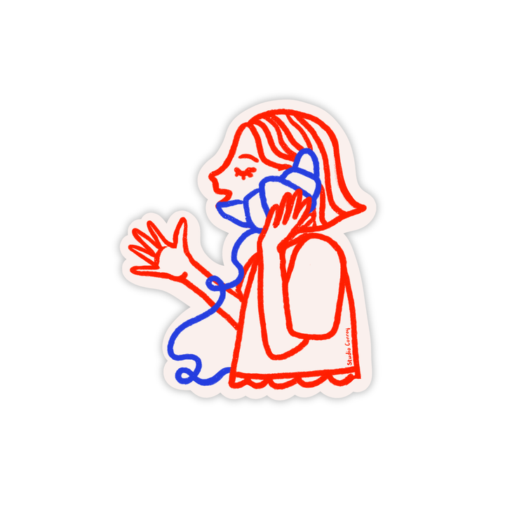 Bonjour Croissant Die-Cut Sticker