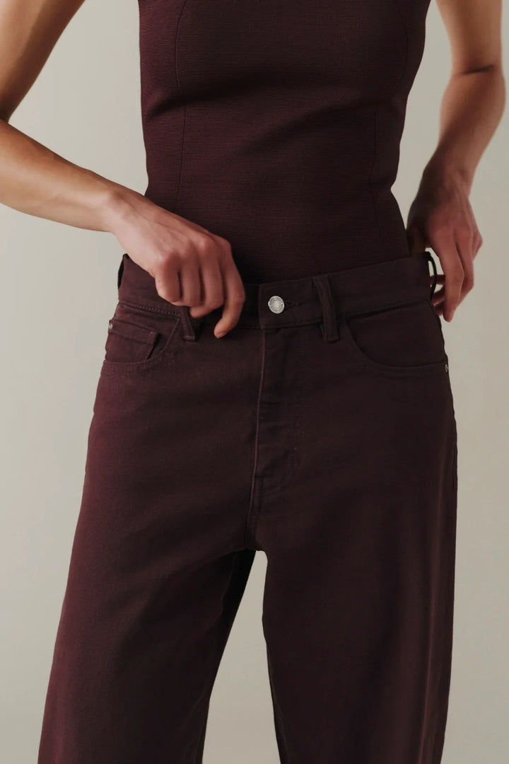 BNA Soft Barrel Leg Jeans - Garnet