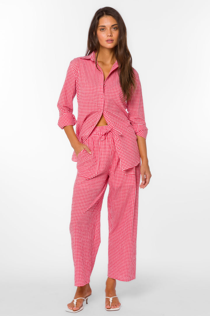 Cherry Gingham Pant