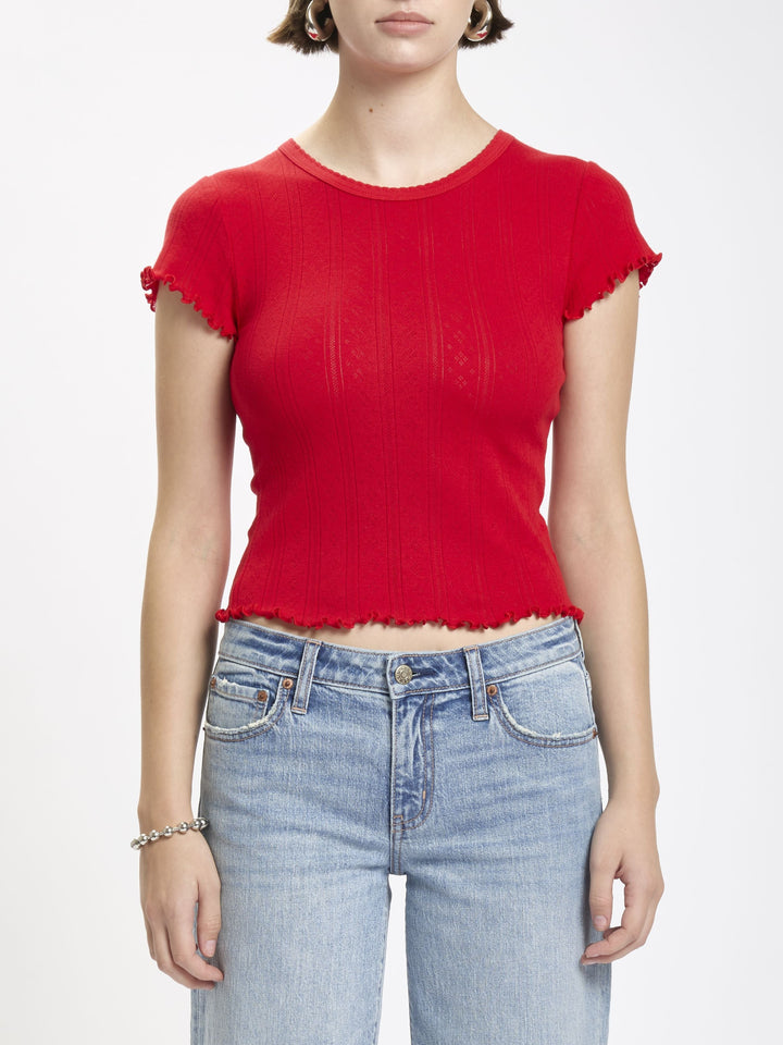 Lily Pointelle Baby Tee