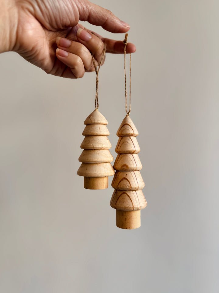 Natural Wood Tree Ornaments