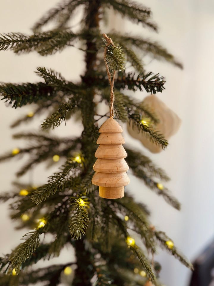 Natural Wood Tree Ornaments