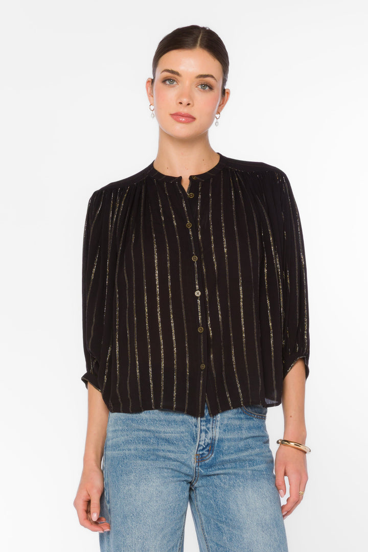Harlan Shimmer Stripe Top