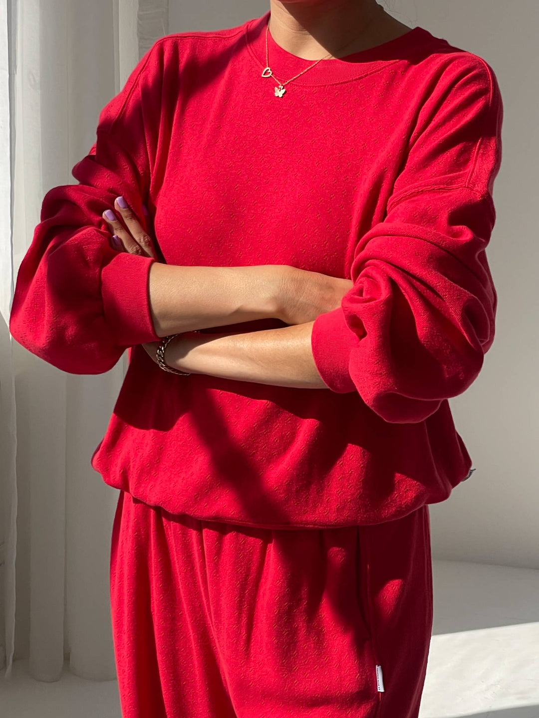 Pointelle Core Sweatshirt