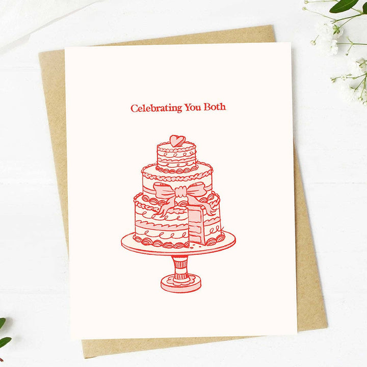 "Celebrating you both" Wedding Cake Card