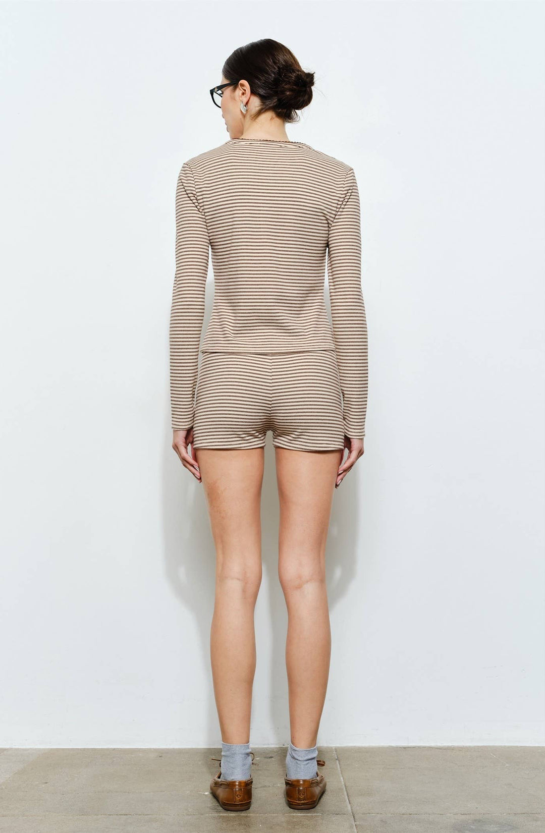 Renata Brown Stripe Long Sleeve Top