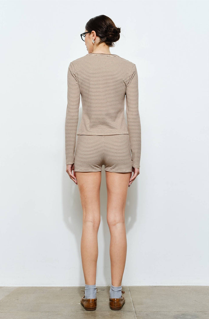 Renata Brown Stripe Long Sleeve Top