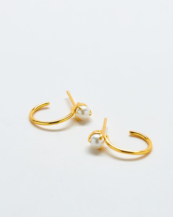 Pearl Mini Hoop Earrings