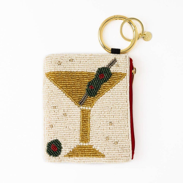 Martini & Olive Beaded Coin Purse