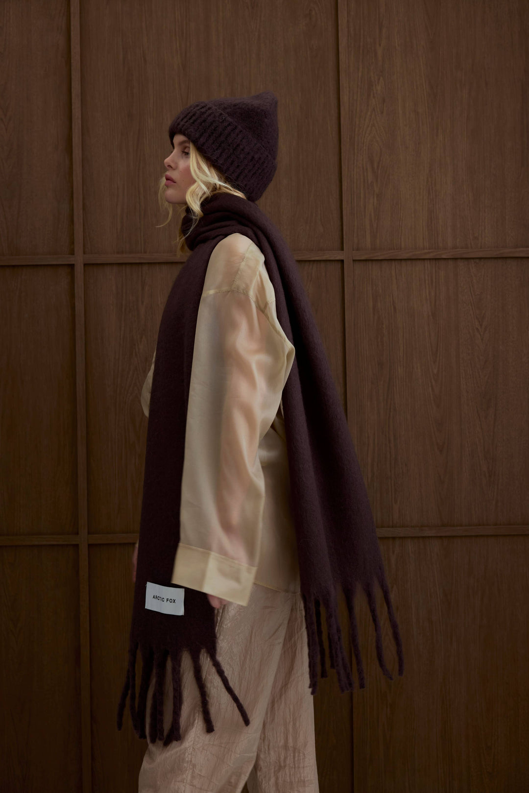 The Reykjavik Scarf - 100% Recycled - Ground Coffee - FW25