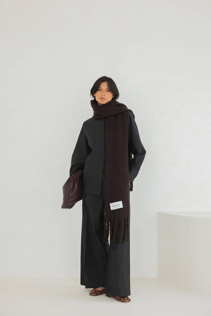 The Reykjavik Scarf - 100% Recycled - Ground Coffee - FW25