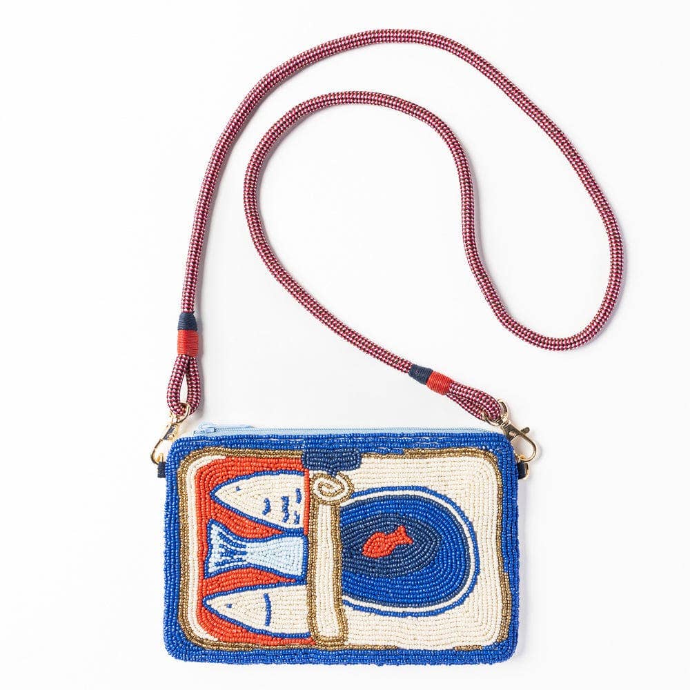 Leila Sardine Bead Clutch w/ Strap