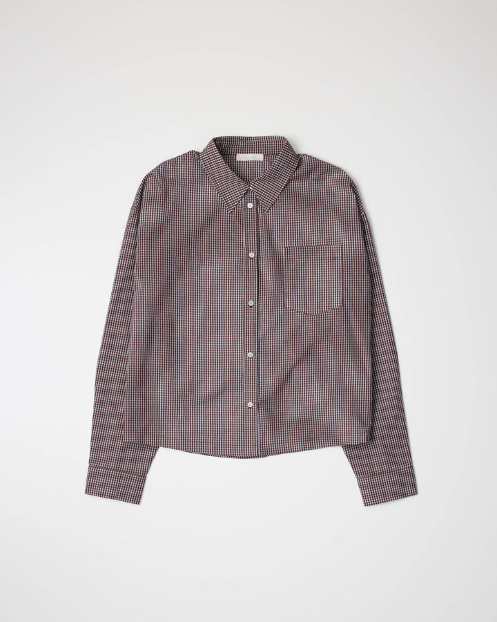 brown Checkered shirt on a white background