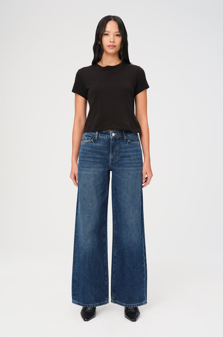 CJU Mid Rise Wide Leg Jeans