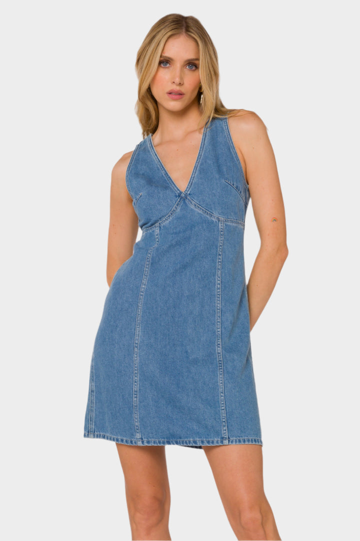 cute chicago boutique, avondale chicago shopping, denim mini dress