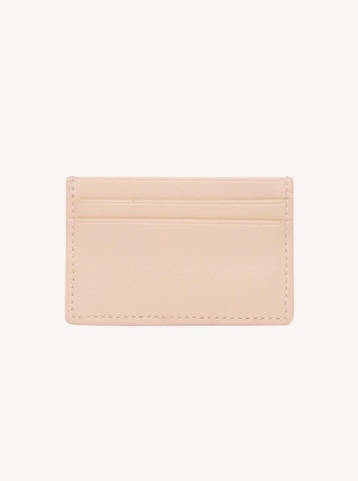 Ela Apple Leather Card Holder - Nude